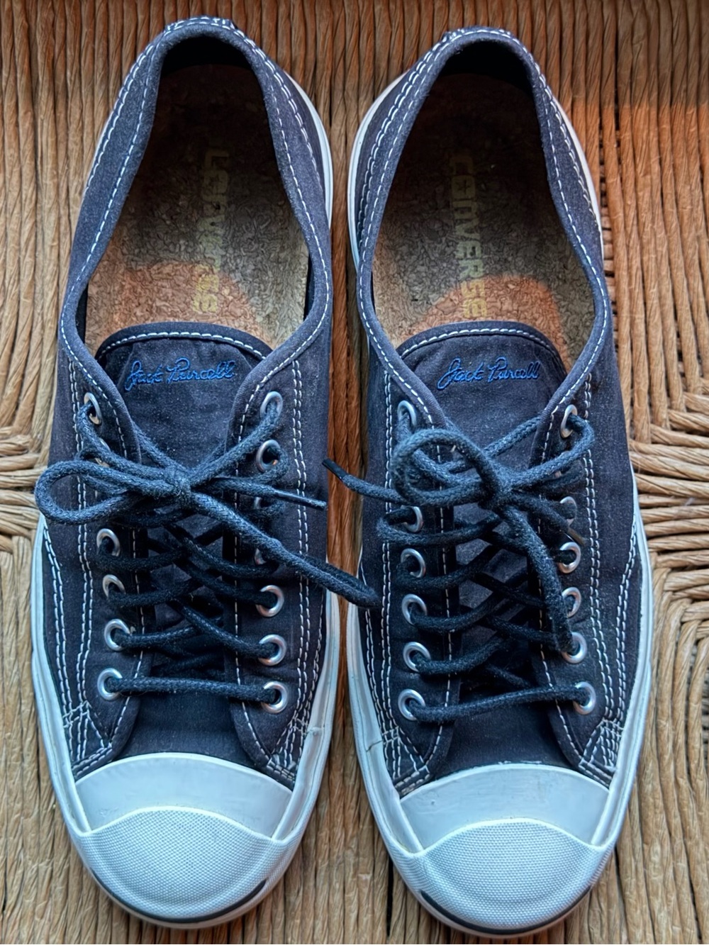 Converse Black Canvas Low-Top Sneakers with White Toe Cap